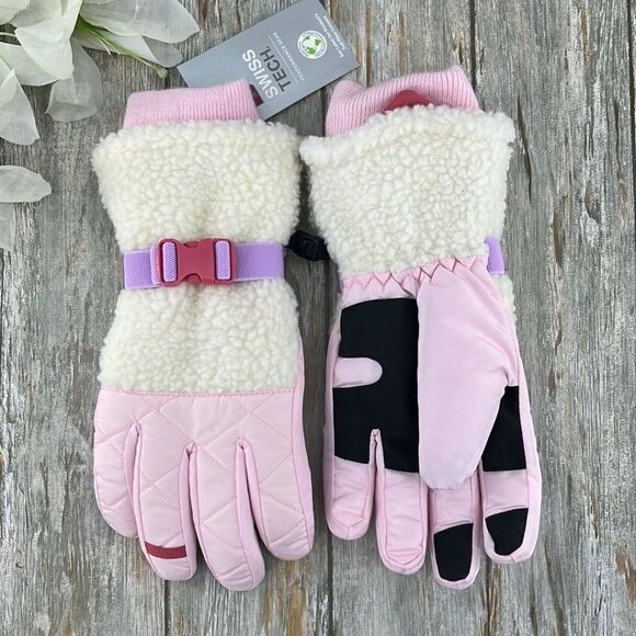 Girls Swiss Tech Plush Winter Snow Ski Gloves 2-Pack Size L/XL - Picture 3 of 6